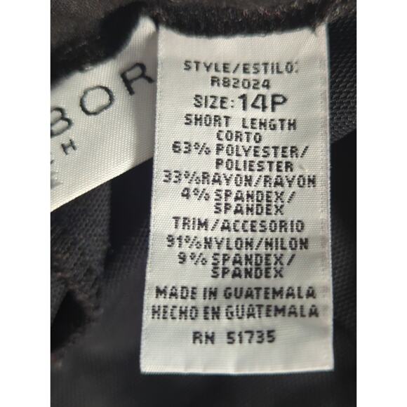 Sag Harbor Women’s Stretch Dress Pants Size 14 Petite Short Black Grey Trousers - Picture 3 of 12